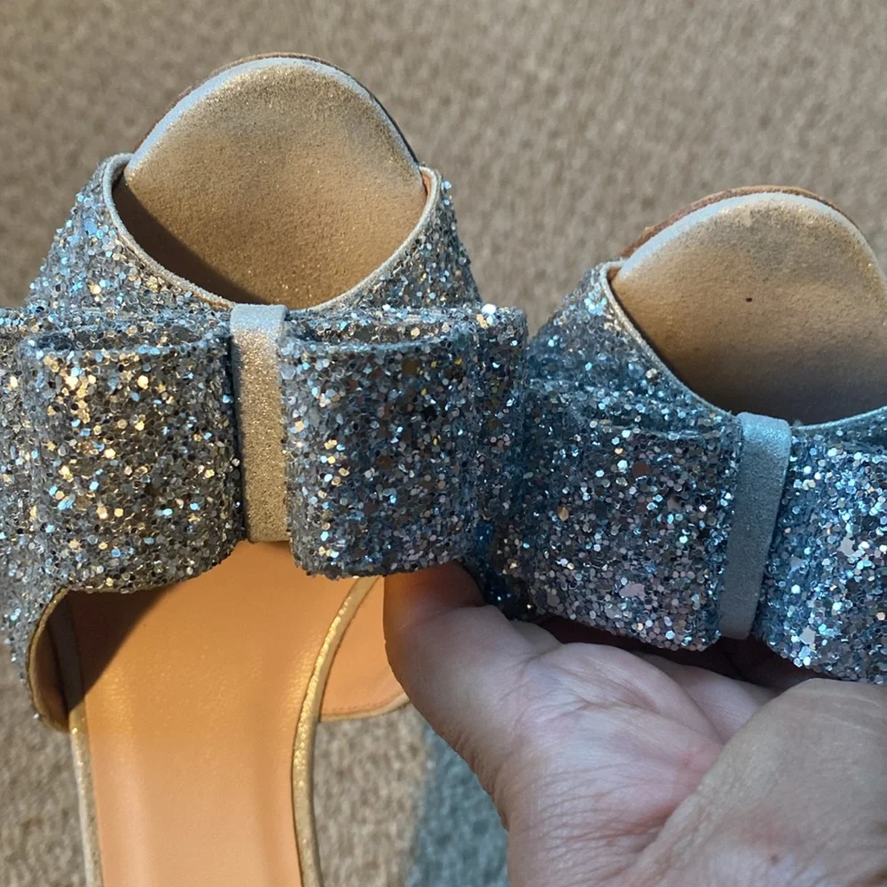 Kate Spade Silver Sela Heels in size 10